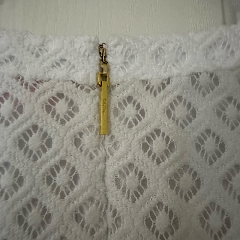 Lilly Pulitzer Mara Resort White Paradise Island Engineered Lace Dress Medium - Picture 12 of 14